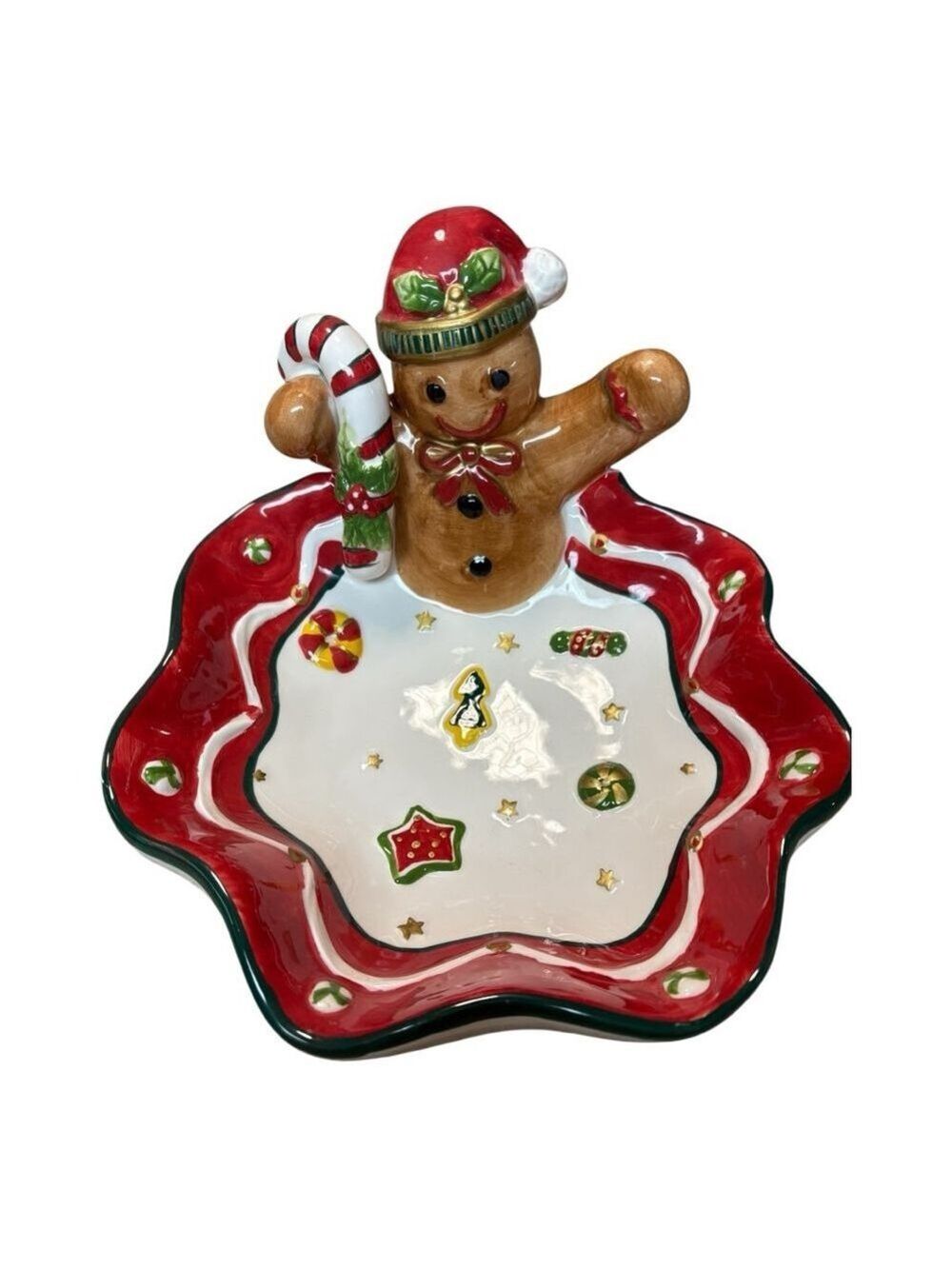 Noble Excellence Gingerbread Man Christmas Serveware One Size Red White